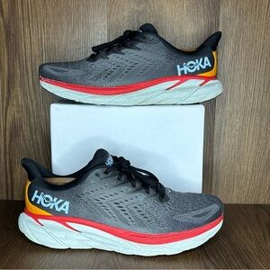 HOKA Clifton 8 Men 10.5D Gray Running Shoes Cushion Trainer Athletic
